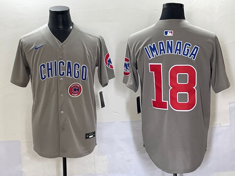 Men 2025 Chicago Cubs #18 Imanaga Grey Game Nike MLB Jersey style 70314